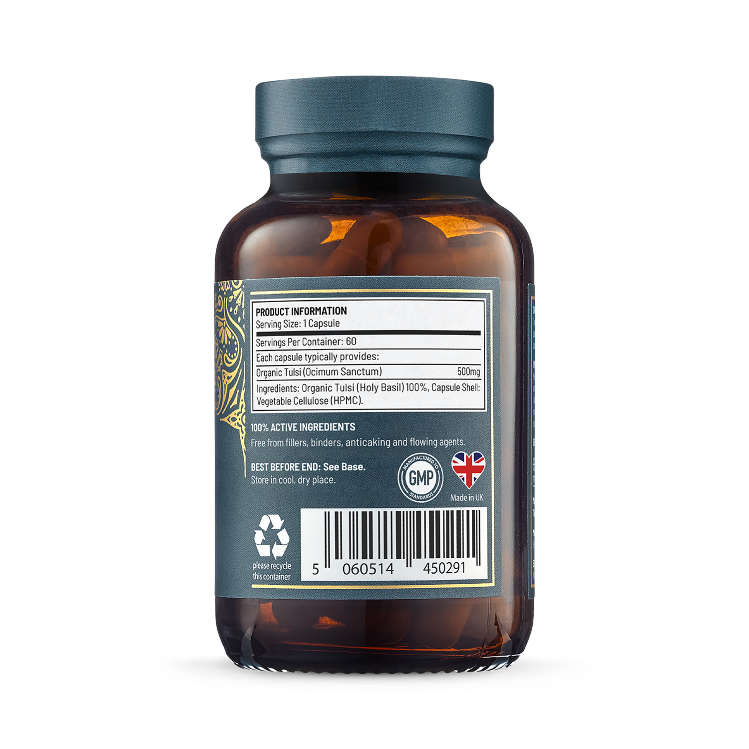Ayurvediq organic holy basil capsules 60 count - British product
