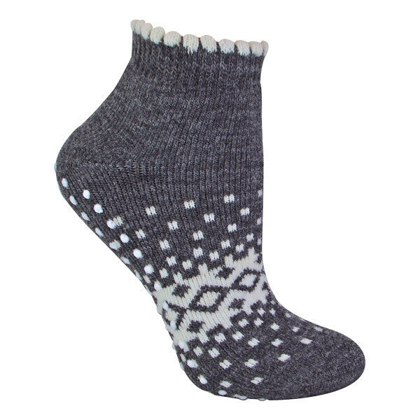 Sock Snob Ladies Low Cut Wool Non Slip Slipper Socks 4-8 UK