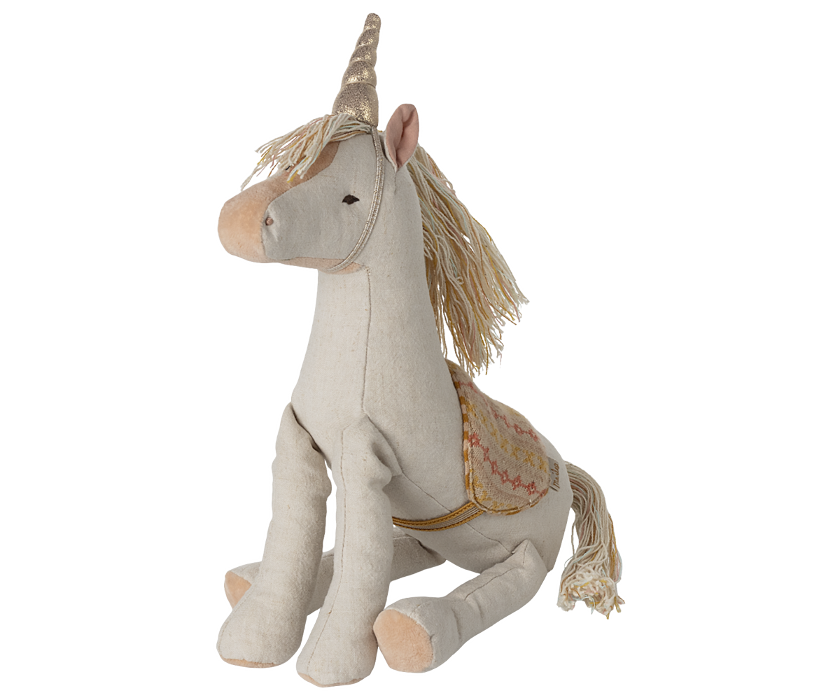 Maileg Safari Friends unicorn soft toy 24cm, UK version