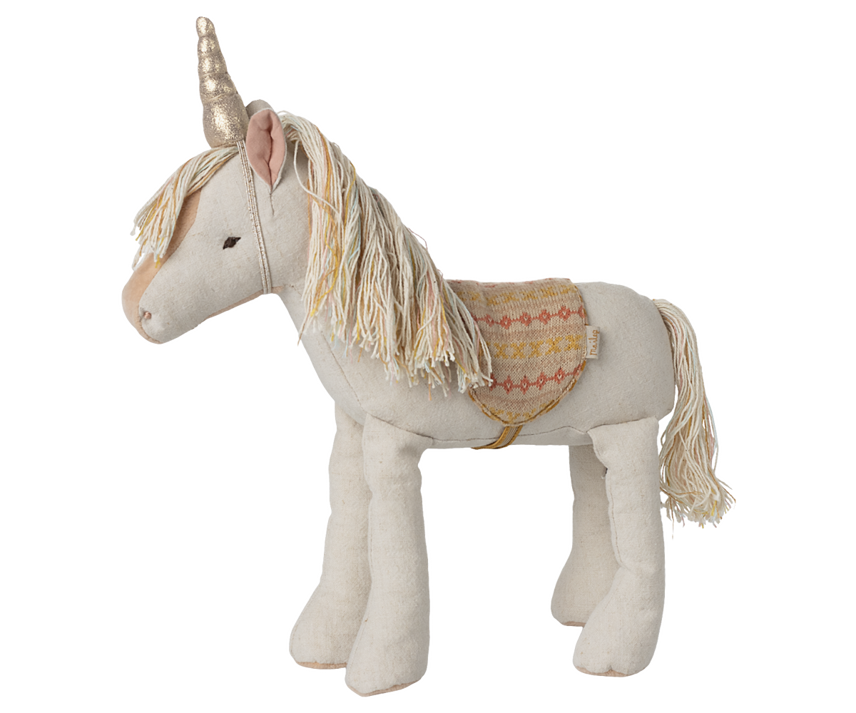 Maileg Safari Friends unicorn soft toy 24cm, UK version