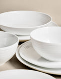 Ribbed porcelain dinner set 16 piece (British brand)
