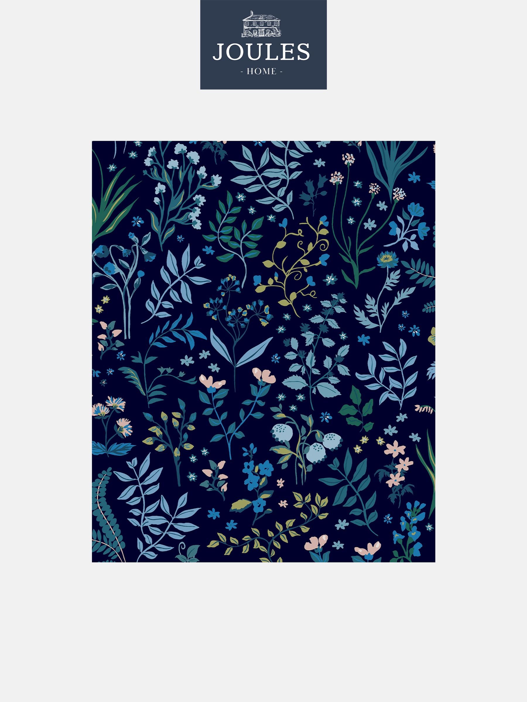 Joules Blue Holcombe Floral Wallpaper Sample, UK version