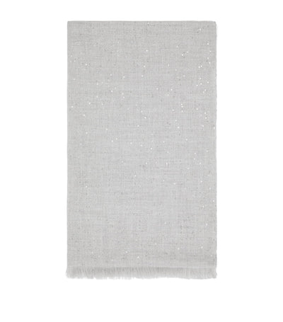 Harrods Brunello Cucinelli Cashmere-Silk Diamond Yarn Sequin Scarf- Buy online at McGrocer