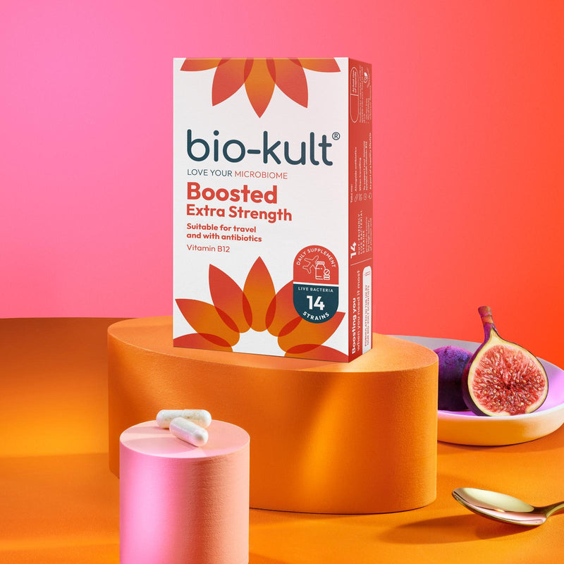 Bio-Kult Boosted Extra Strength probiotic supplement 30 capsules, imported from the UK
