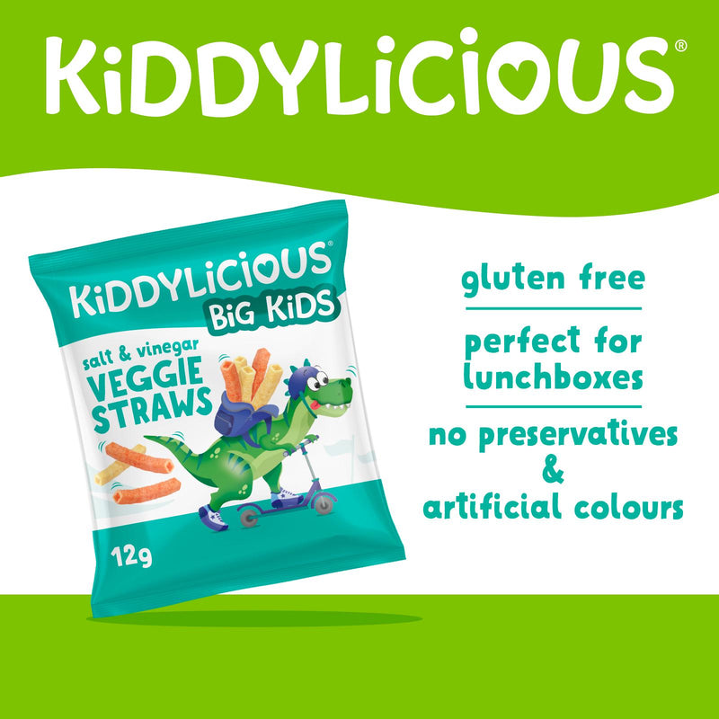 Kiddylicious salt and vinegar veggie straws 4x12g, UK version