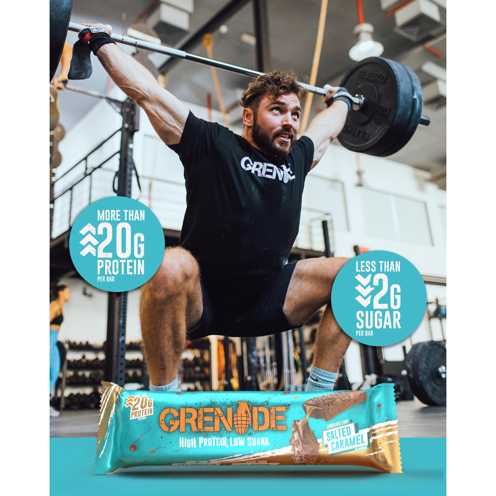 Grenade protein bar Chocolate Chip Salted Caramel 4x60g (British brand)
