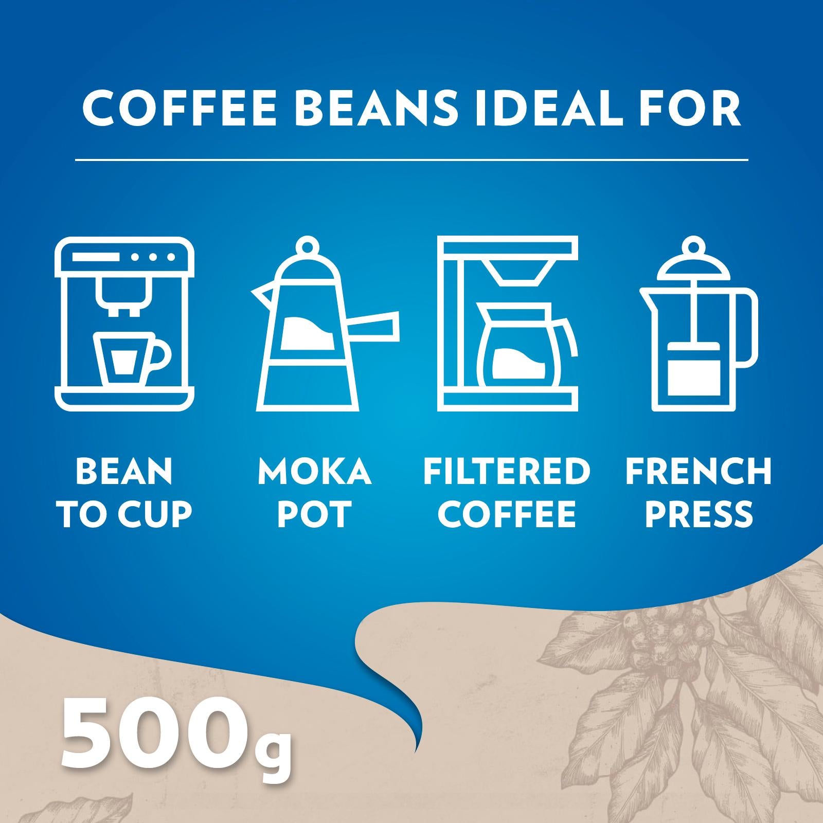 Lavazza Decaffeinated Coffee Beans 500g, imported from the UK