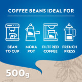 Lavazza Decaffeinated Coffee Beans 500g, imported from the UK