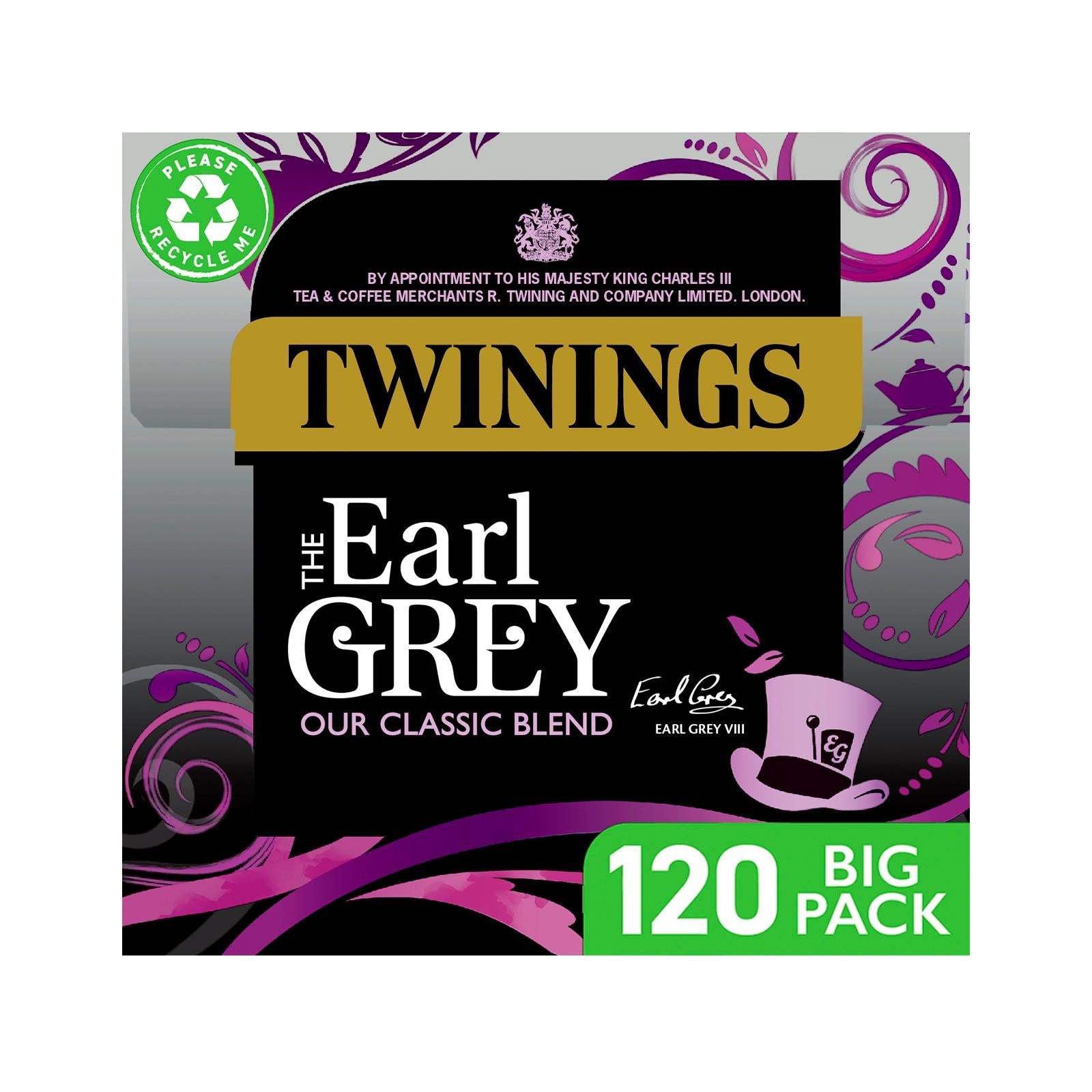 Twinings Earl Grey plant based tea bags 120 pack - British product