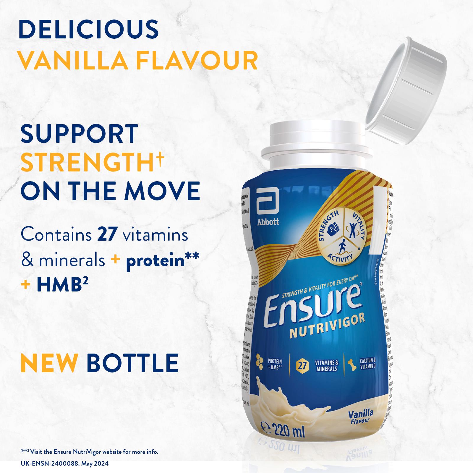 Ensure Nutrivigor vanilla shake 220ml, UK version