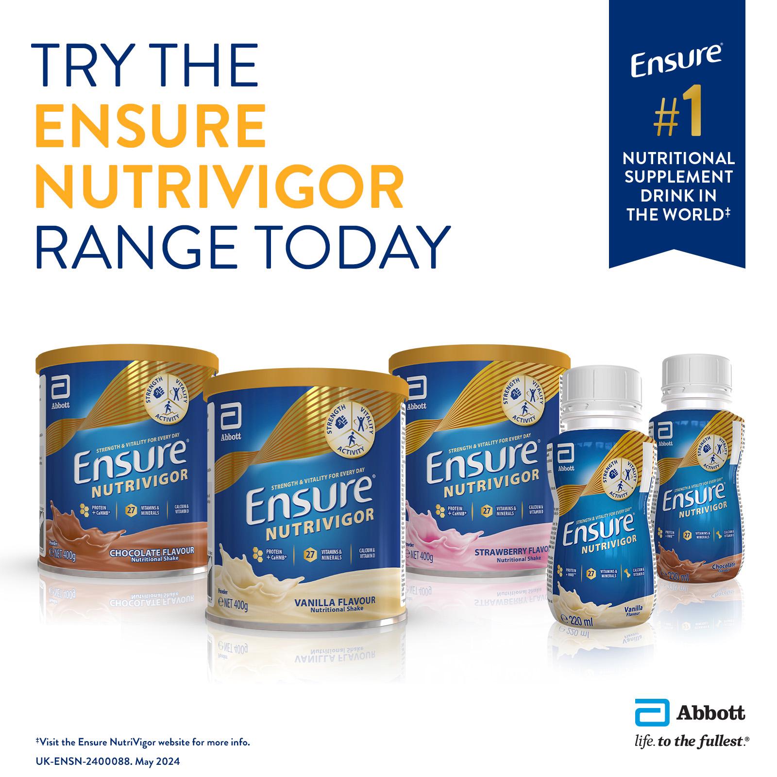 Ensure Nutrivigor chocolate shake 220ml - British product