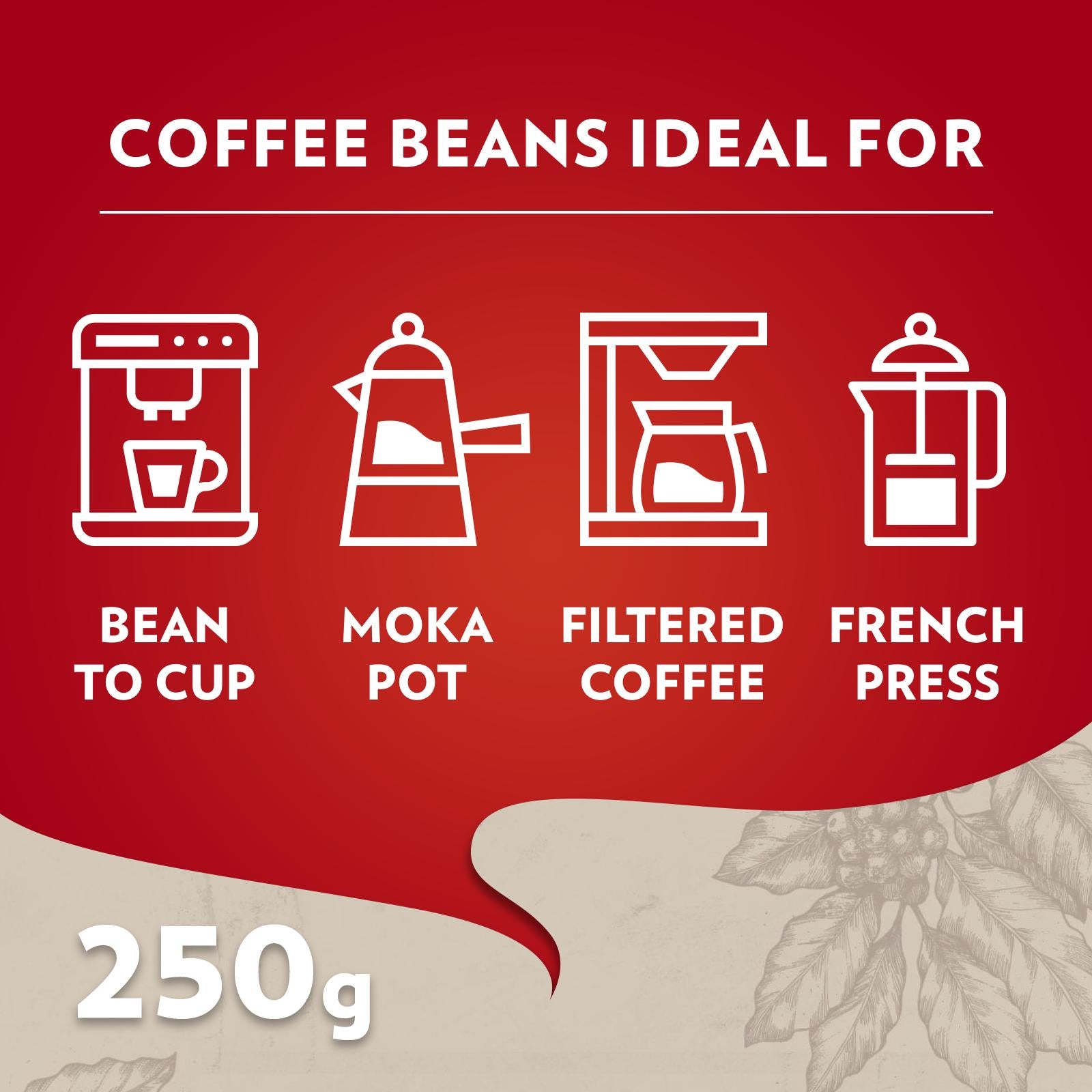 Lavazza Qualita Rossa coffee beans 250g, UK version