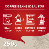 Lavazza Qualita Rossa coffee beans 250g, UK version