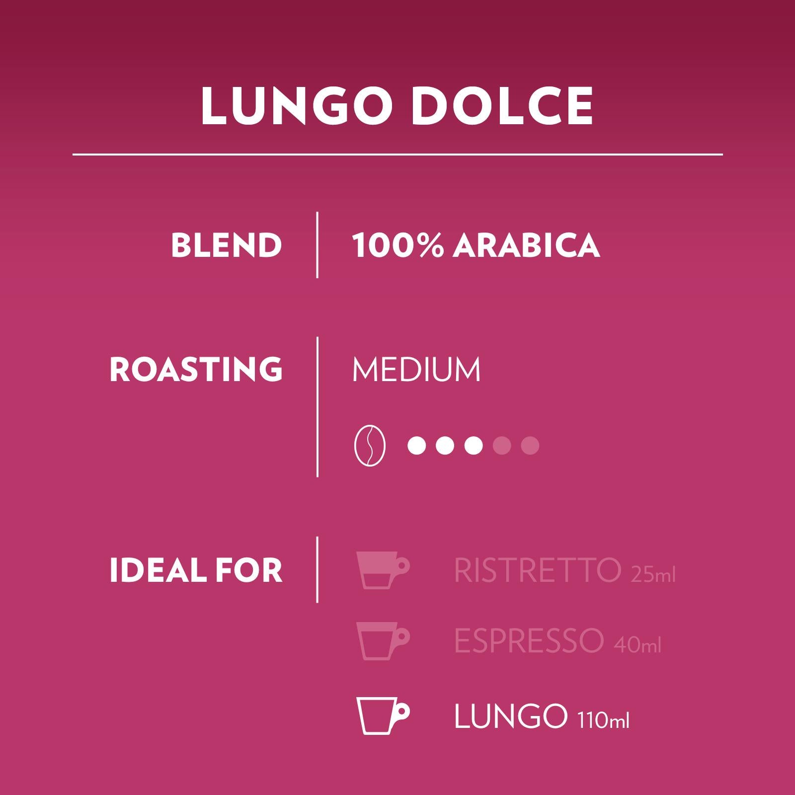 Lavazza Lungo Dolce coffee capsules 16 count - British product