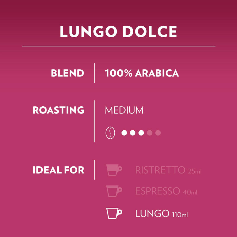 Lavazza Lungo Dolce coffee capsules 16 count - British product