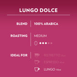 Lavazza Lungo Dolce coffee capsules 16 count - British product