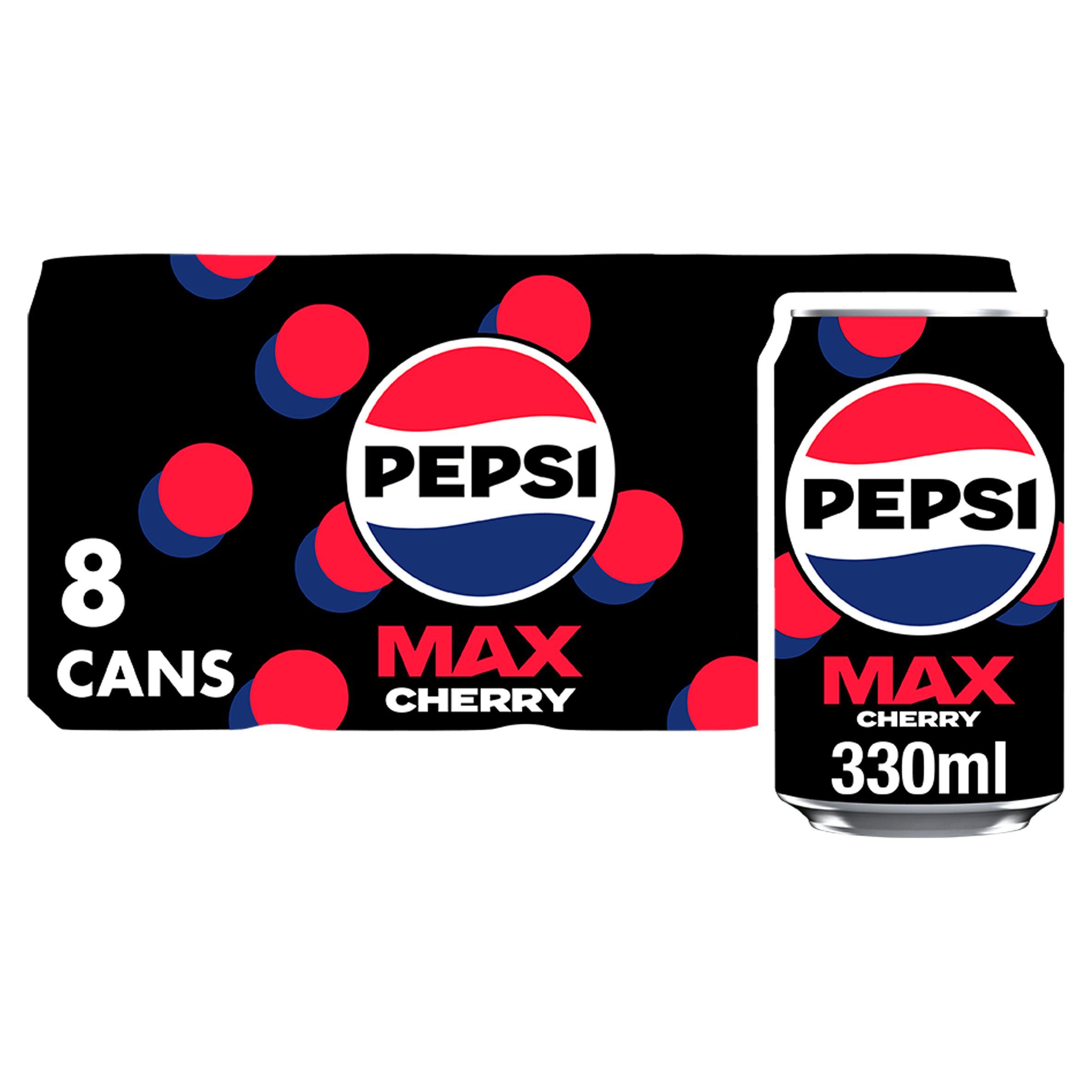 Pepsi Max Cherry No Sugar Cola Cans 8x330ml All Sainsburys   