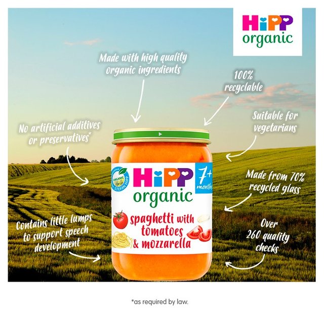 HiPP Organic Spaghetti with Tomatoes & Mozzarella Baby Food 7+ months   190g GOODS M&S   