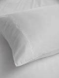 White Collection Luxe 300 Thread Count Cotton Sateen Satin Stitch Luxury Duvet Cover And Pillowcase Set
