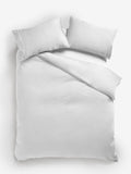 White Collection Luxe 300 Thread Count Cotton Sateen Satin Stitch Luxury Duvet Cover And Pillowcase Set