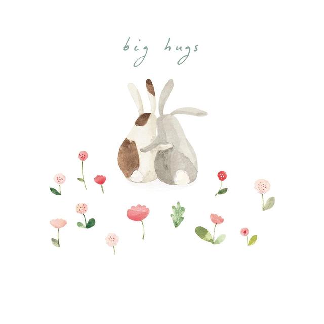 Big Hugs Bunnies Blank Card