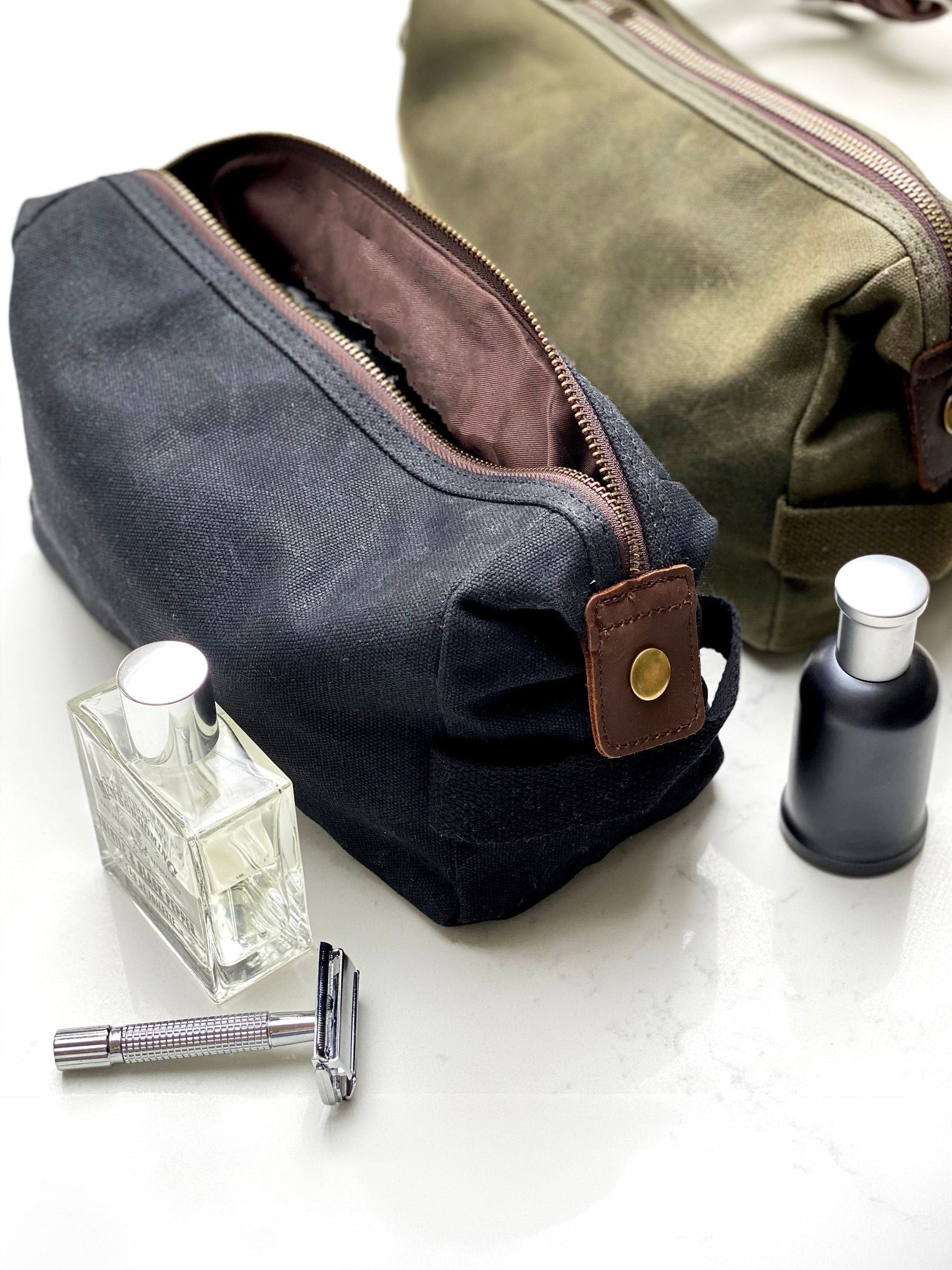 Solesmith hidden message waxed canvas wash bag, UK version