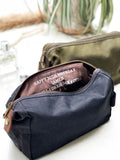 Solesmith hidden message waxed canvas wash bag, UK version