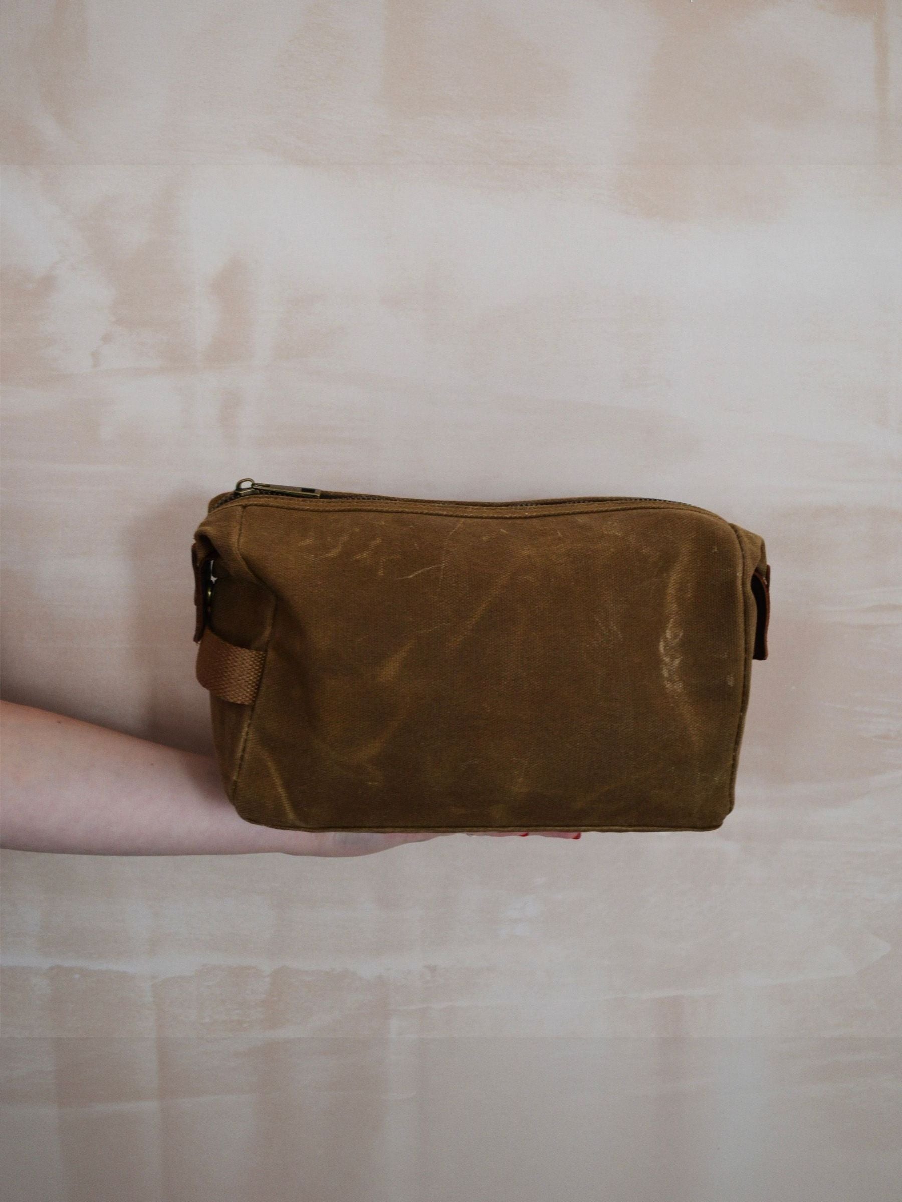 Solesmith Hidden Message Waxed Canvas Wash Bag 12 x 25 x 11 cm