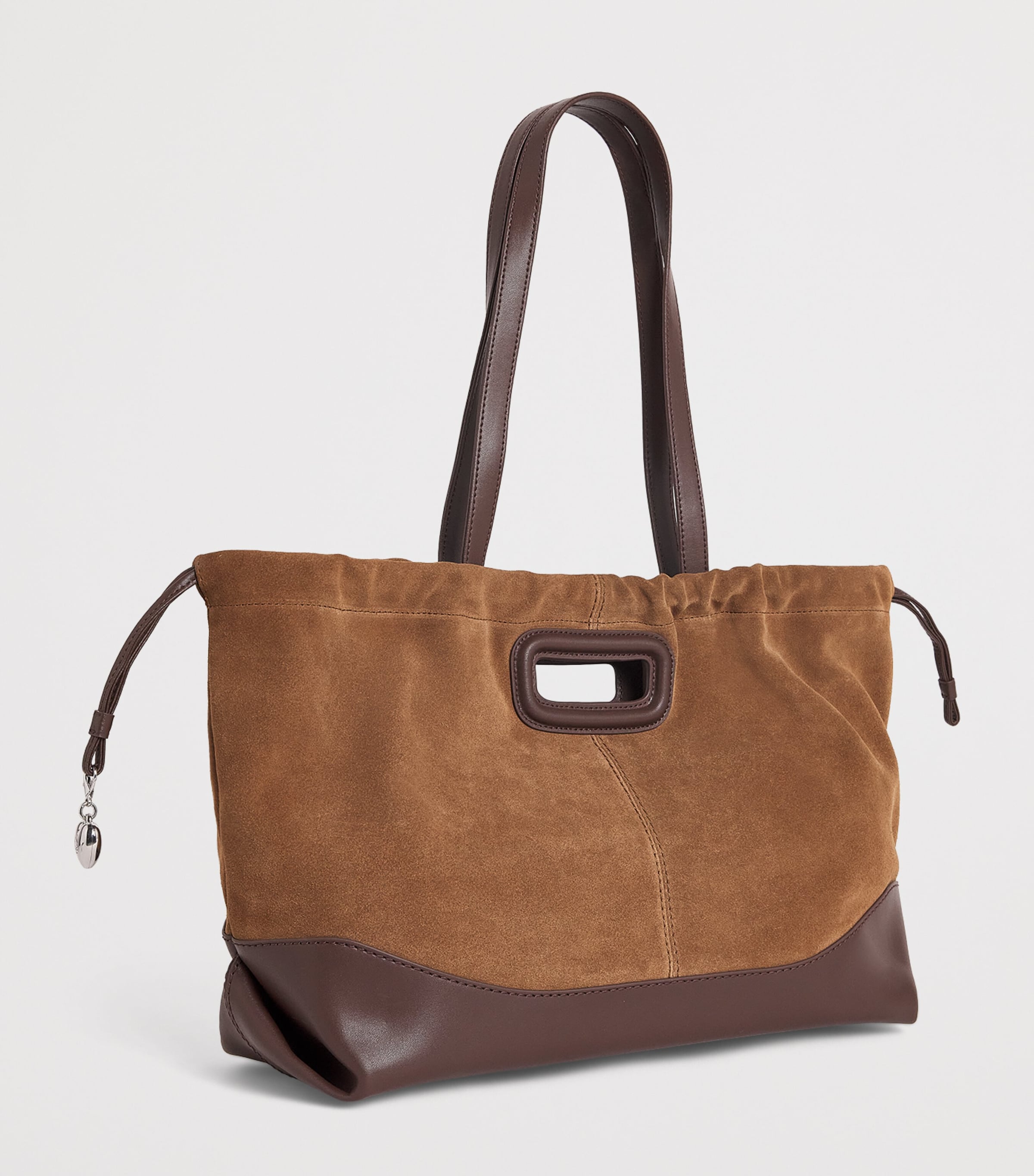 Maje leather and suede Milpi tote bag, imported from the UK