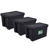 Wham 62 litre storage boxes black 3-pack (British brand)