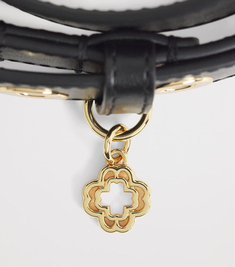 Maje Miss M leather belt with gold-tone chain details - British product