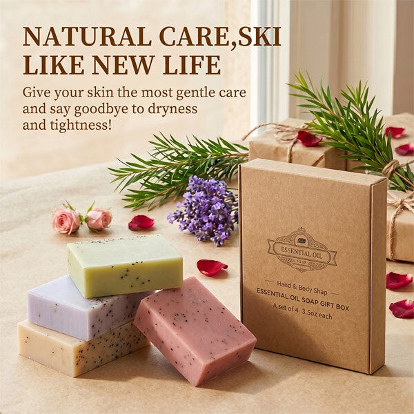 Livingandhome handmade soap gift set 4 soaps - British product