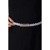 SVNX stretchy pearl chain belt with diamante buckle, UK version