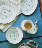 Royal Copenhagen porcelain plate Green Fluted Plain 25cm, imported from the UK