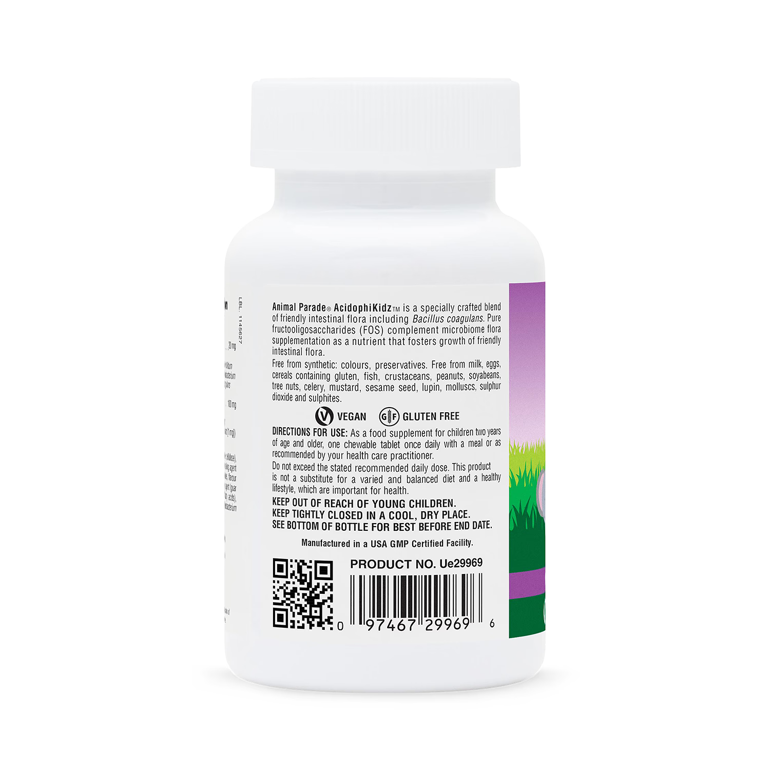 NaturesPlus AcidophiKidz chewable probiotics 90 tablets (British brand)