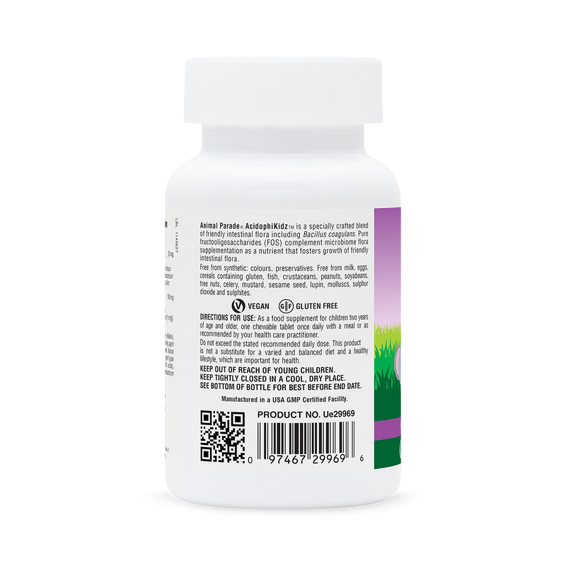 NaturesPlus AcidophiKidz chewable probiotics 90 tablets (British brand)