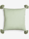 Sage green cushion with tassel trim 50x50cm (British brand)