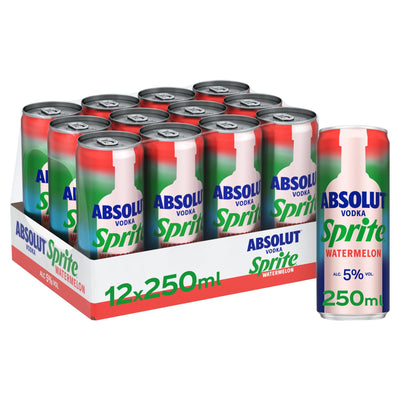 McGrocer Direct Absolut Vodka & Sprite Wassermelone Ready-to-Drink Pack 12 x 250ml - Online bei McGrocer kaufen