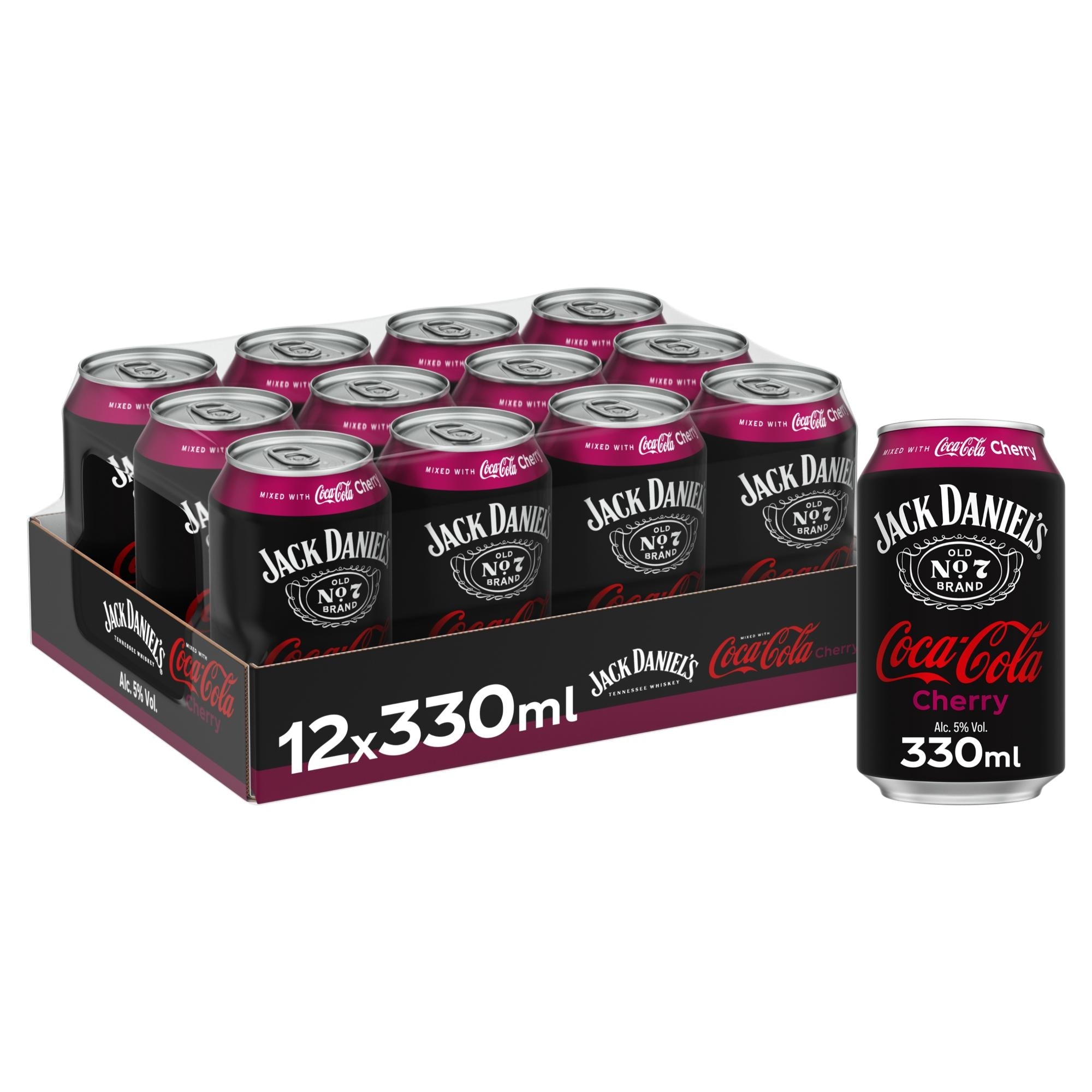 Jack Daniel's Cherry Cola Cocktail 12 x 330ml, UK version