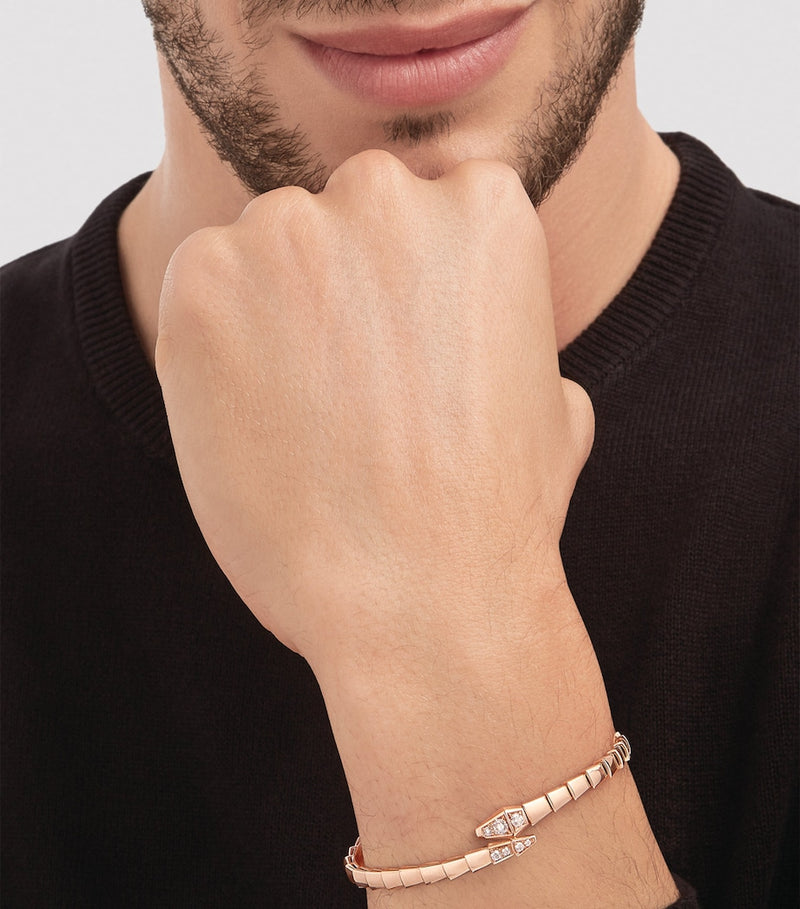 Bvlgari Serpenti Viper rose gold diamond bracelet, imported from the UK