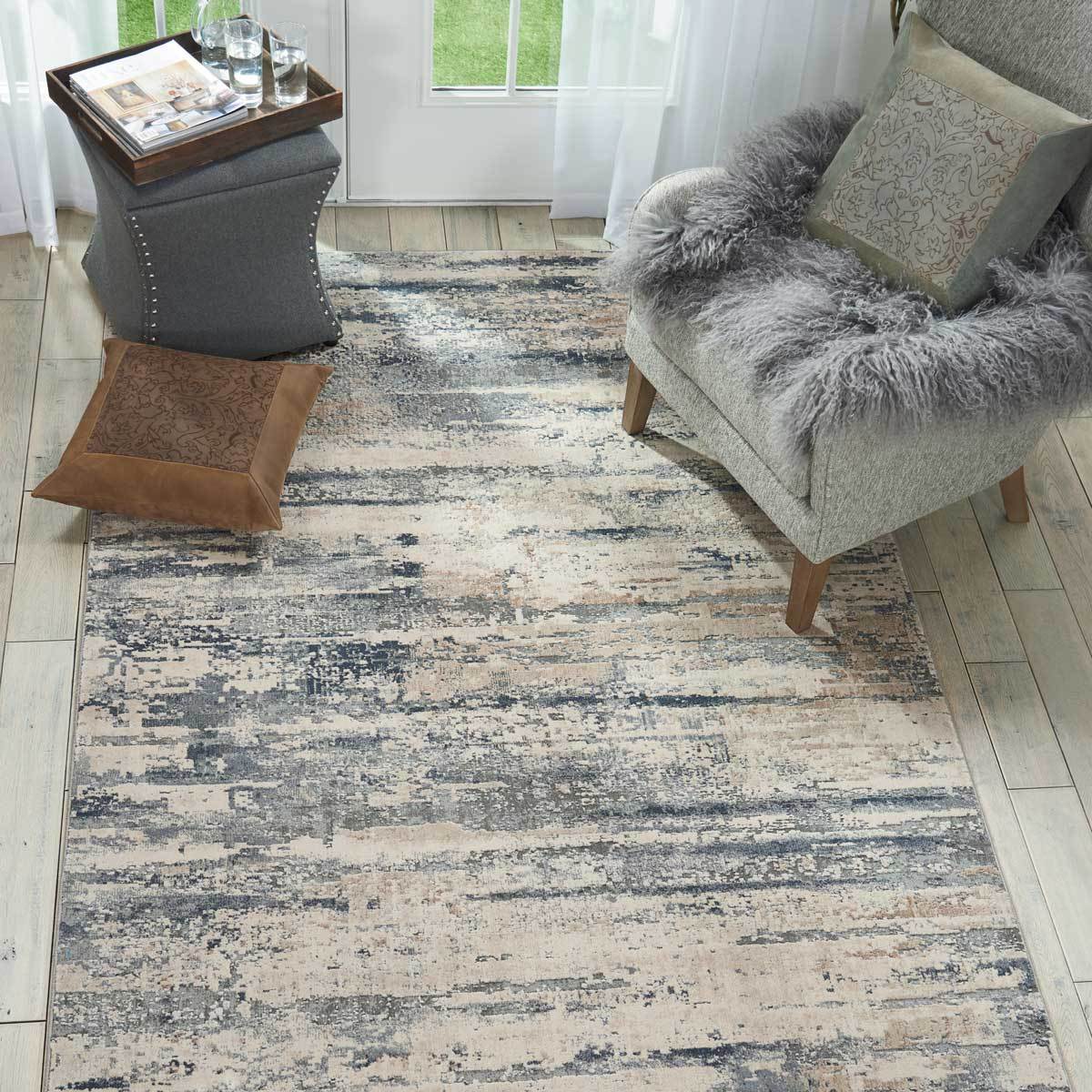 Rustic Textures Rustic Beige & Grey Rug in 3 Sizes GOODS Costco UK