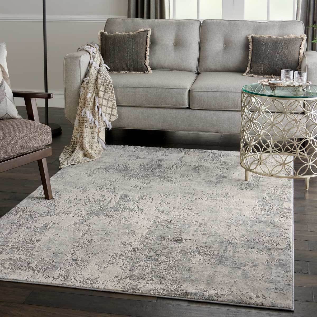 Rustic Textures Mottled Grey Rug in 3 Sizes GOODS Costco UK