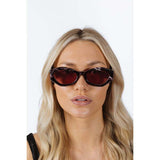 SVNX retro polygonal cat-eye sunglasses red, imported from the UK
