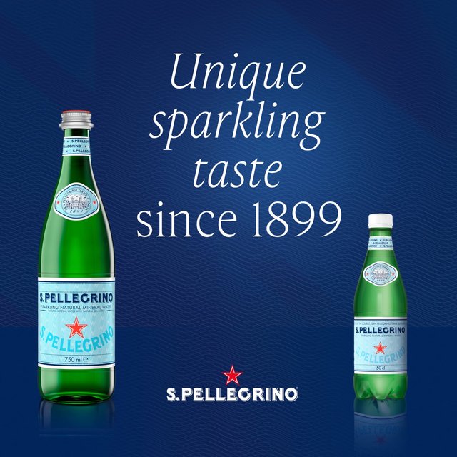 San Pellegrino Sparkling Natural Mineral Water Glass   750ml GOODS M&S   