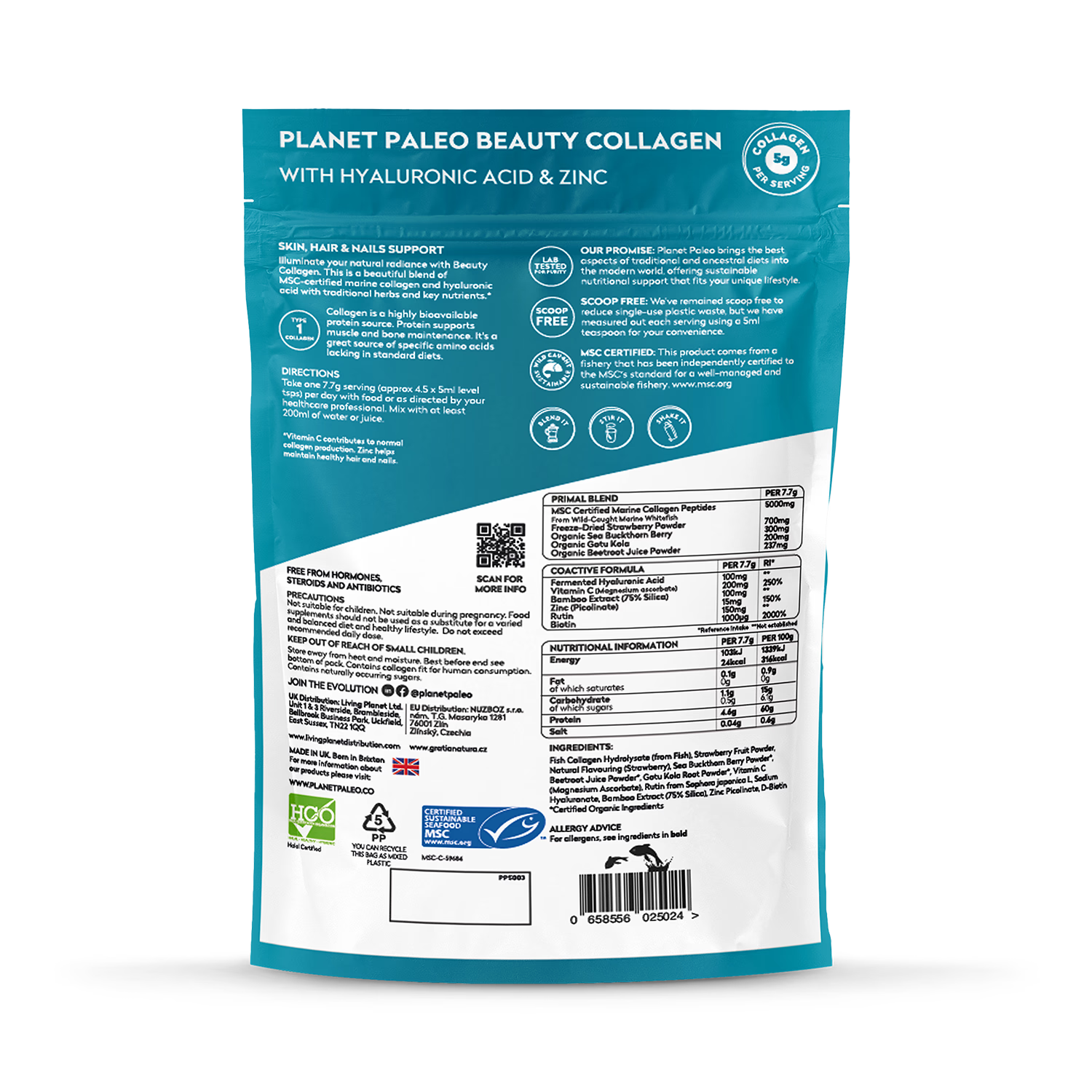 Planet Paleo beauty collagen powder 231g - British product