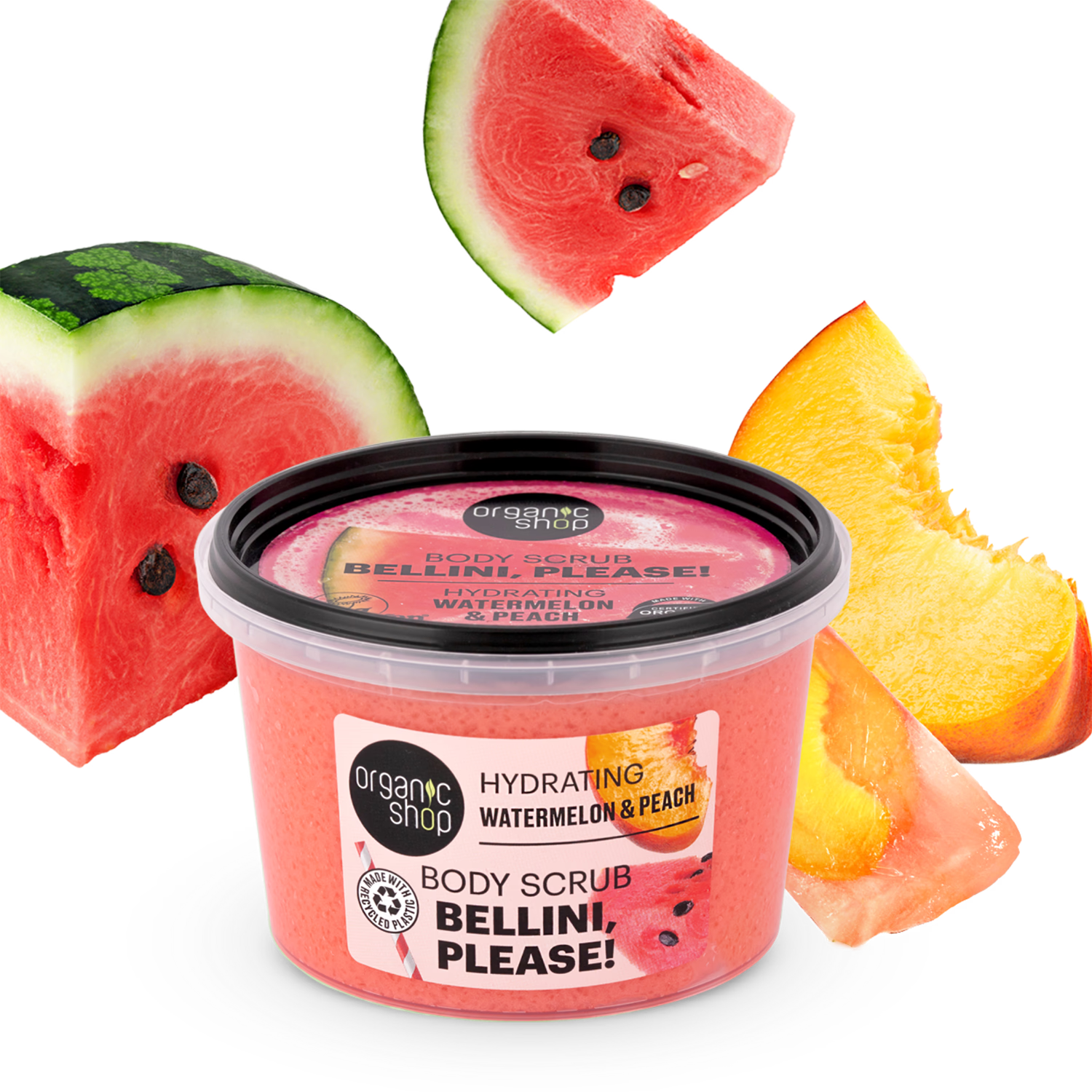Organic Shop body scrub Watermelon & Peach 250ml (British brand)