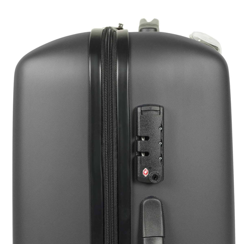 Rock Byron 3 Piece Hardside Luggage Set in Charcoal, imported from the UK