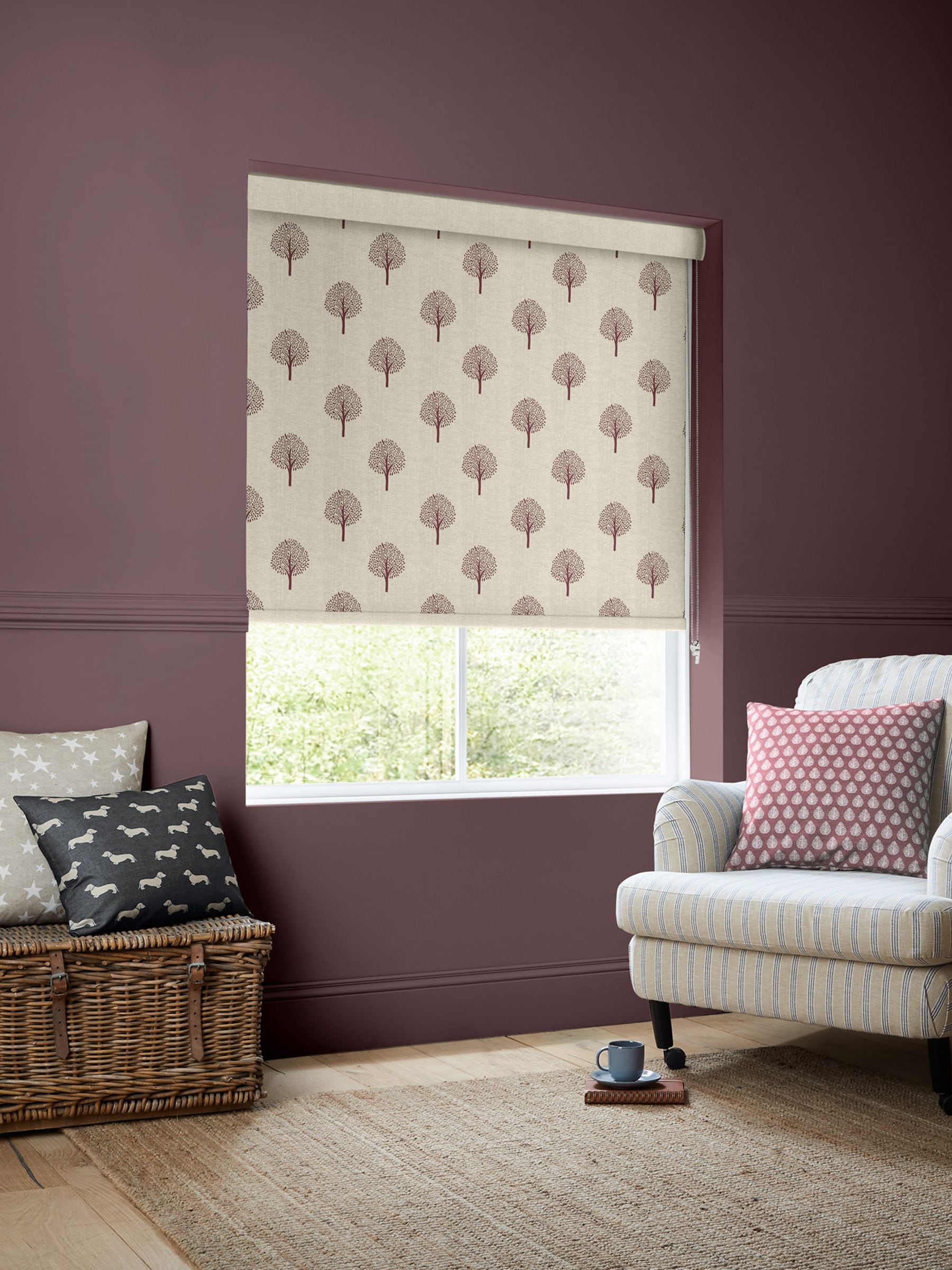 Emily Bond Mulberry Yew Tree roller blinds - British product