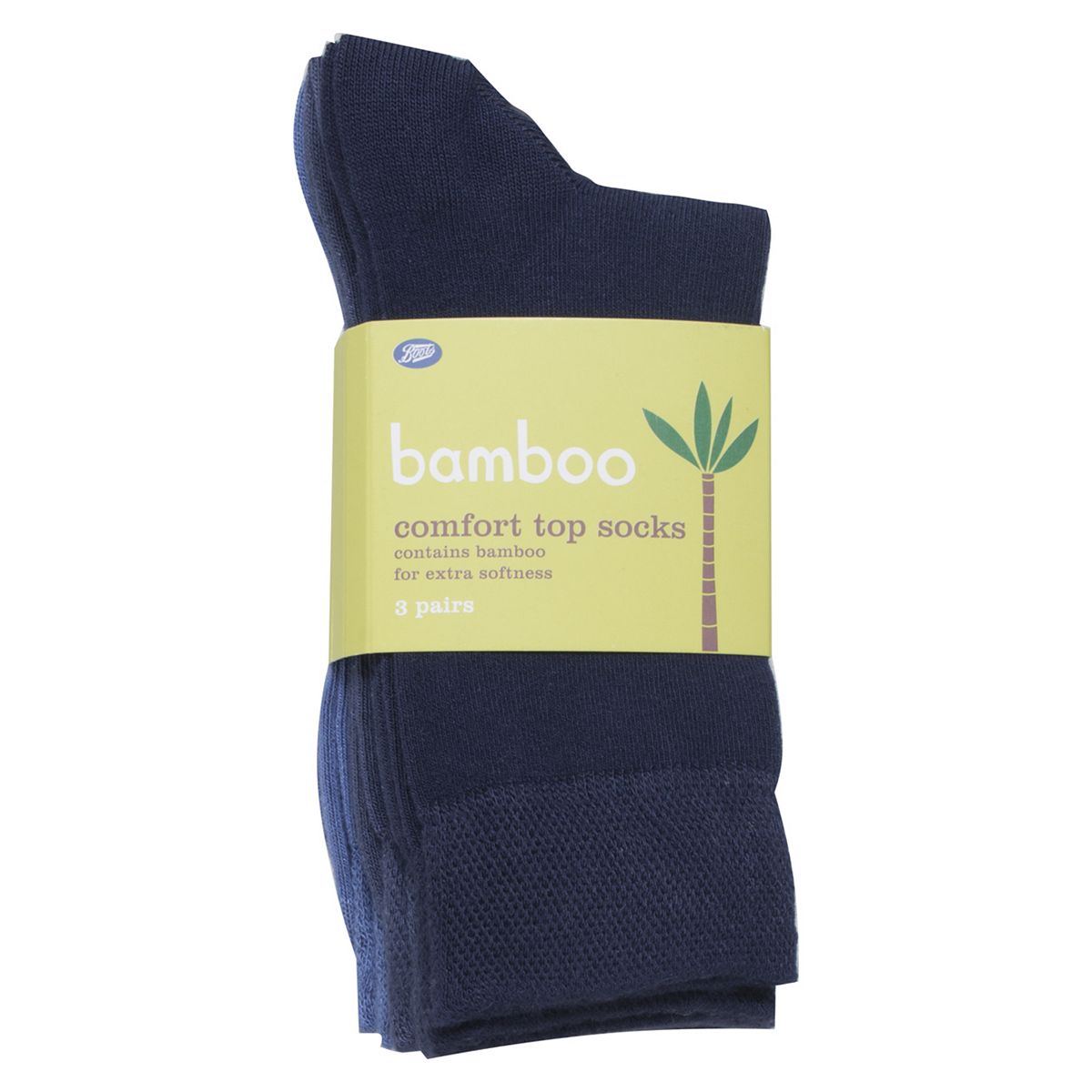 Boots Bamboo Comfort Top Socks 3 pair pack Mix Blue Size 4-7 GOODS Boots   