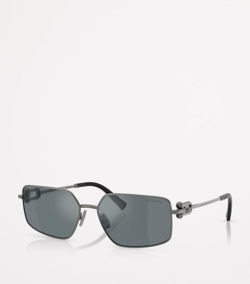 Tiffany & Co. metal rectangular sunglasses TF3111, imported from the UK